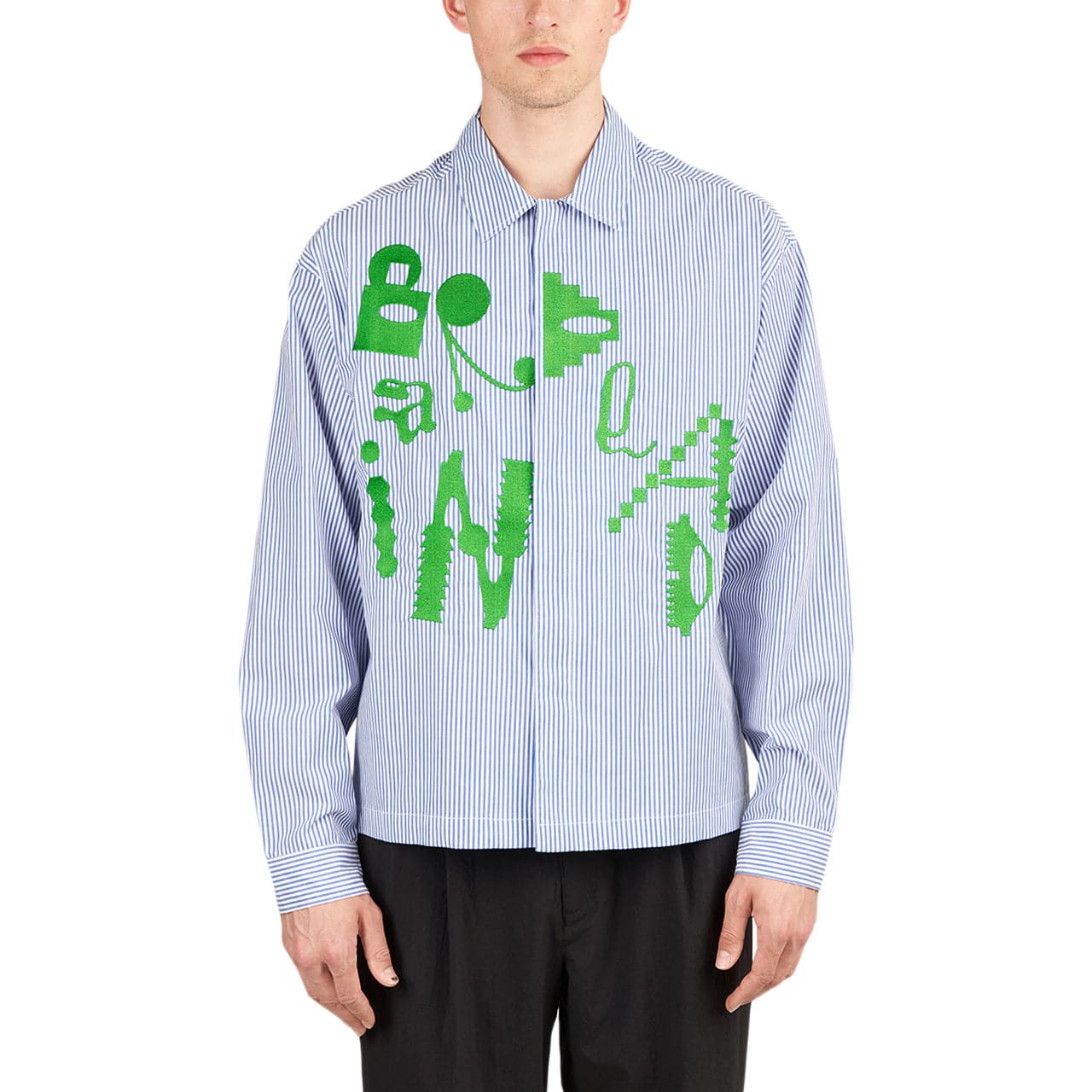 Image of Brain Dead Gastromaniac Button Up Shirt (Blue)