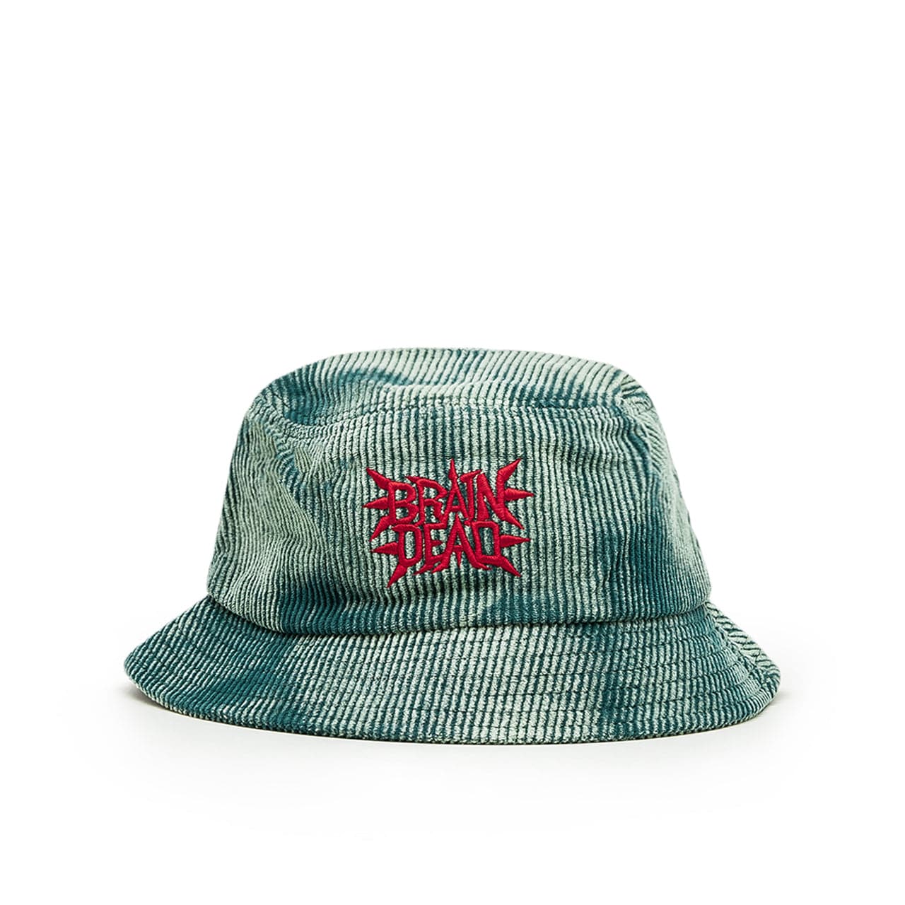 Image of Brain Dead Spikey Bleached Cord Bucket Hat (Mallard Green)