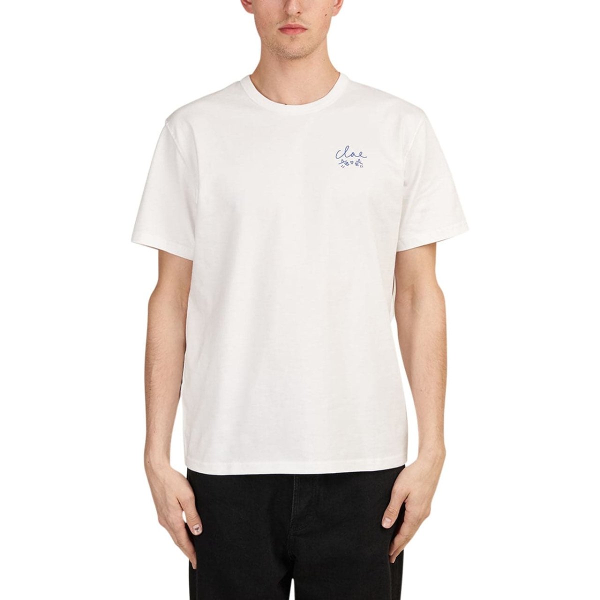 Image of Clae x Lucas Beaufort T-Shirt (White / Blue)