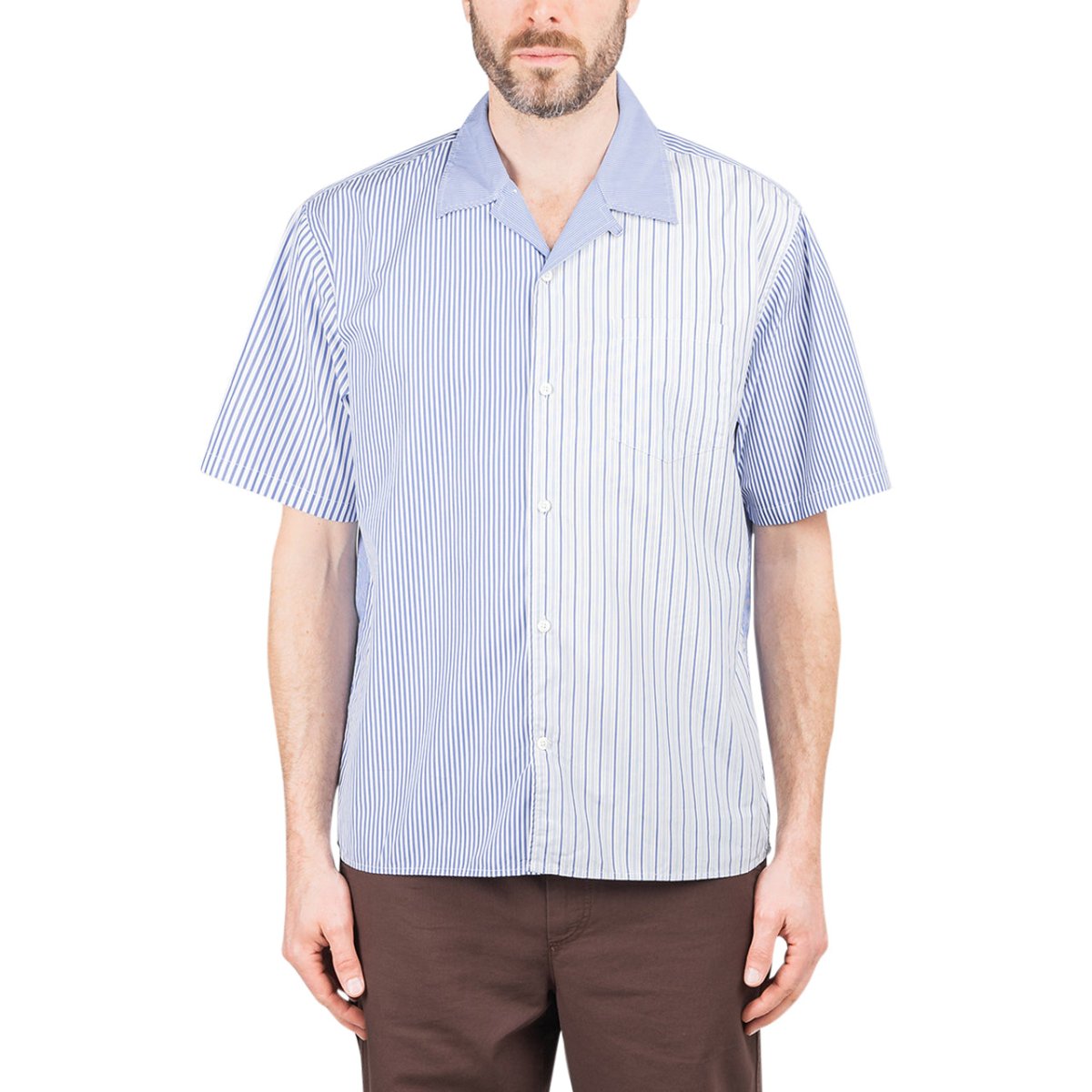 Image of Norse Projects Carsten SS Poplin Shirt (Blue / White)