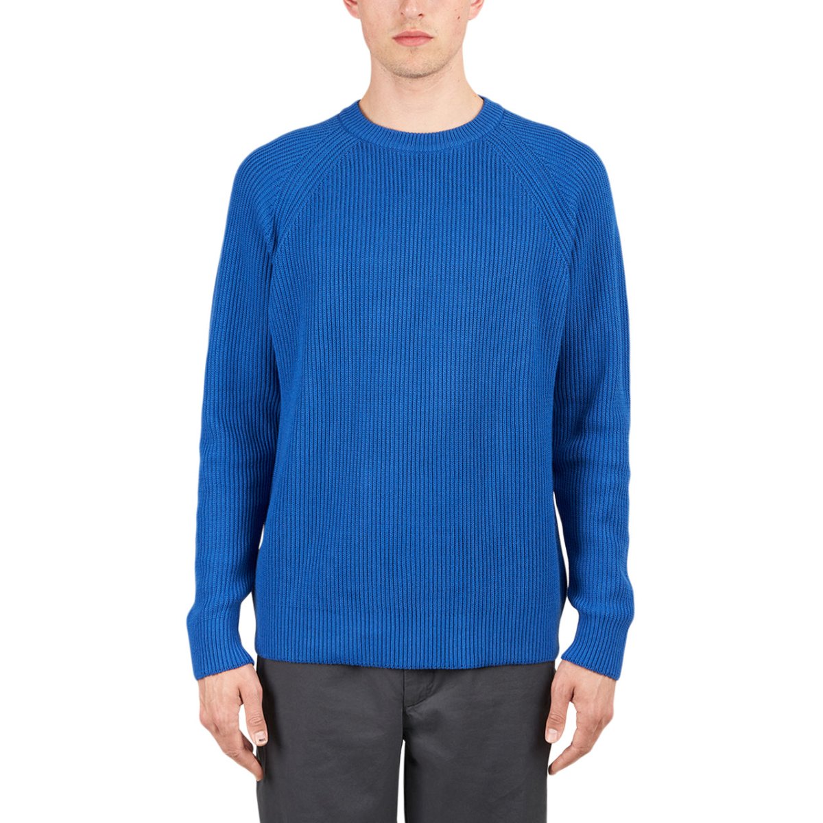 Image of Norse Projects Roald Reverse Cardigan Stitch Pullover (Blue)