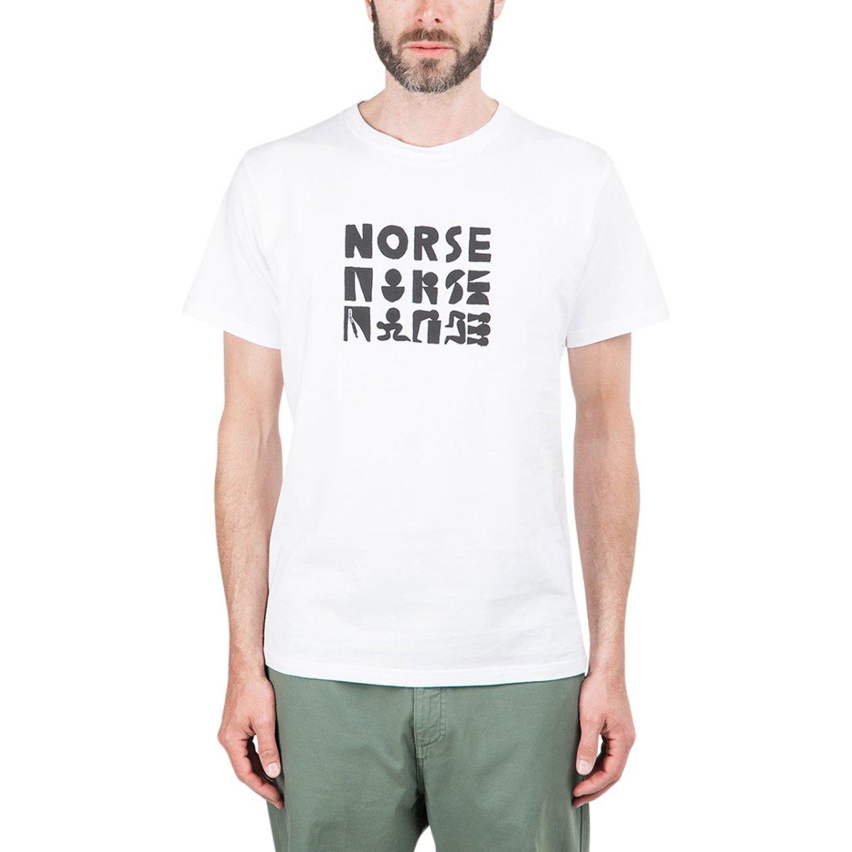 Image of Norse Projects x Geoff McFetridge Niels Logo T-Shirt (White)