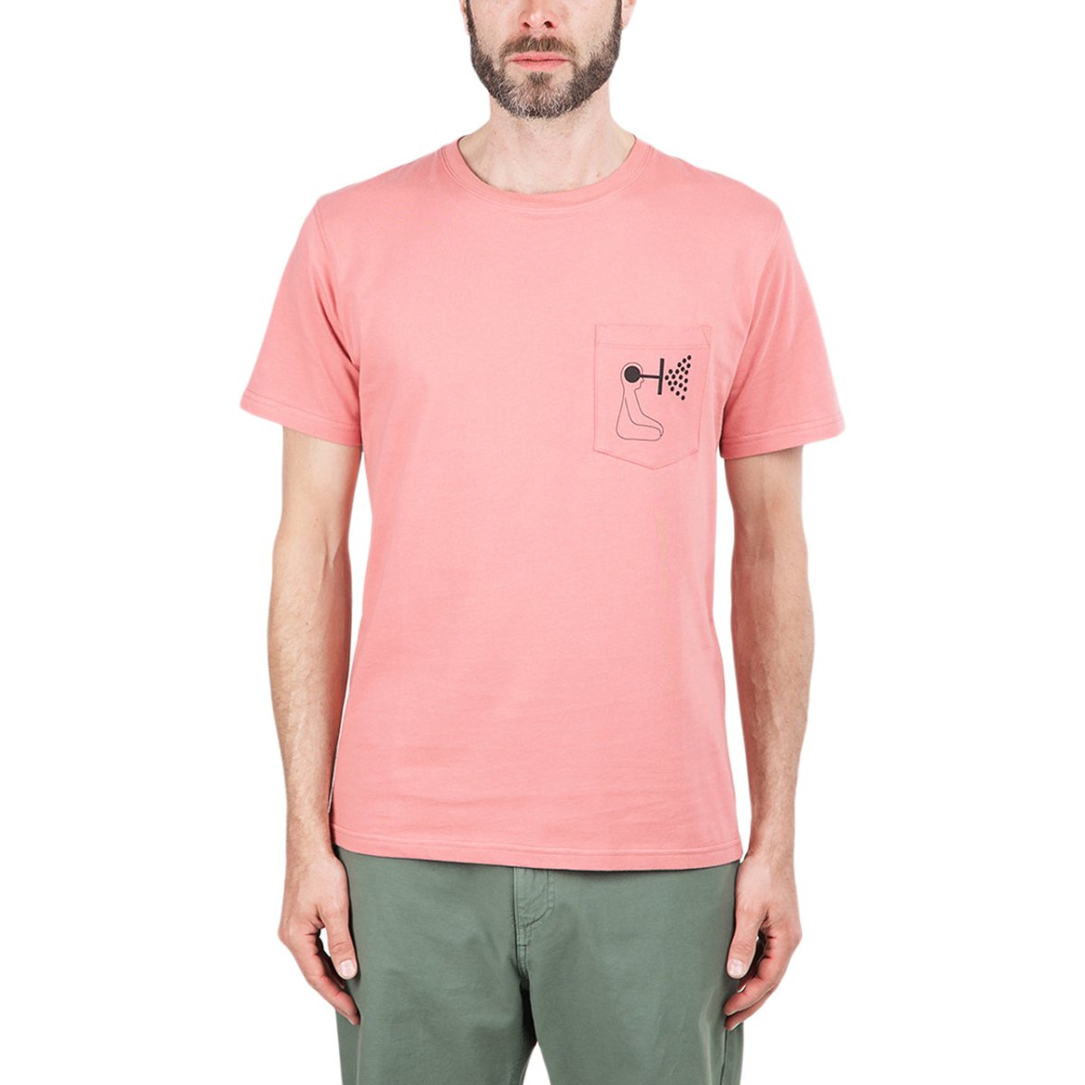 Image of Norse Projects x Geoff McFetridge Niels Pocket Mind Wall T-Shirt (Pink