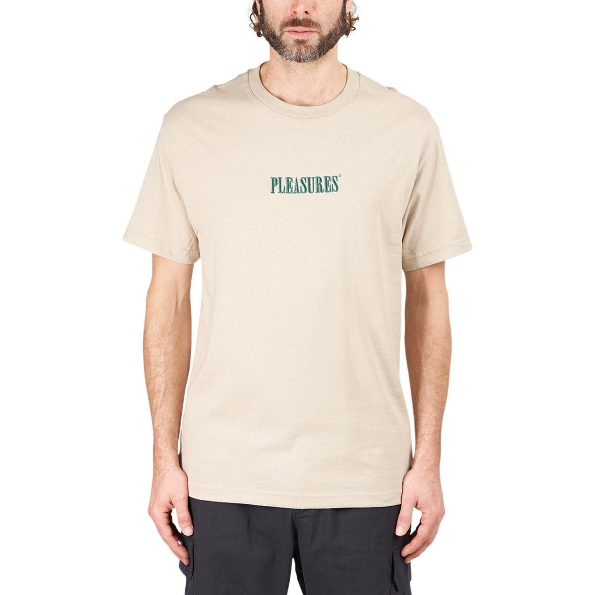 Image of Pleasures Core Embroidered T-Shirt (Sand)