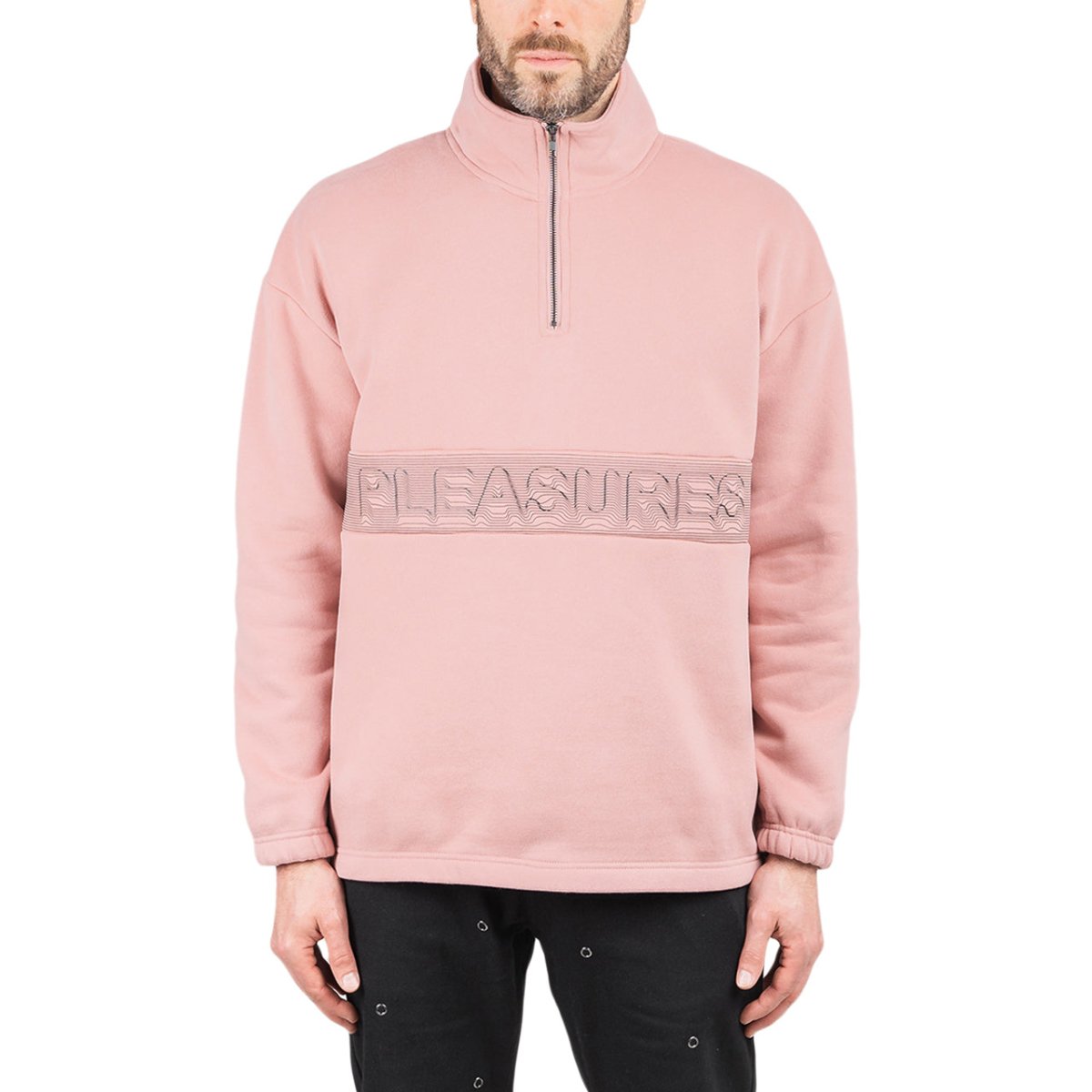 Image of Pleasures Decline Quarter Zip Pullover (Pink)