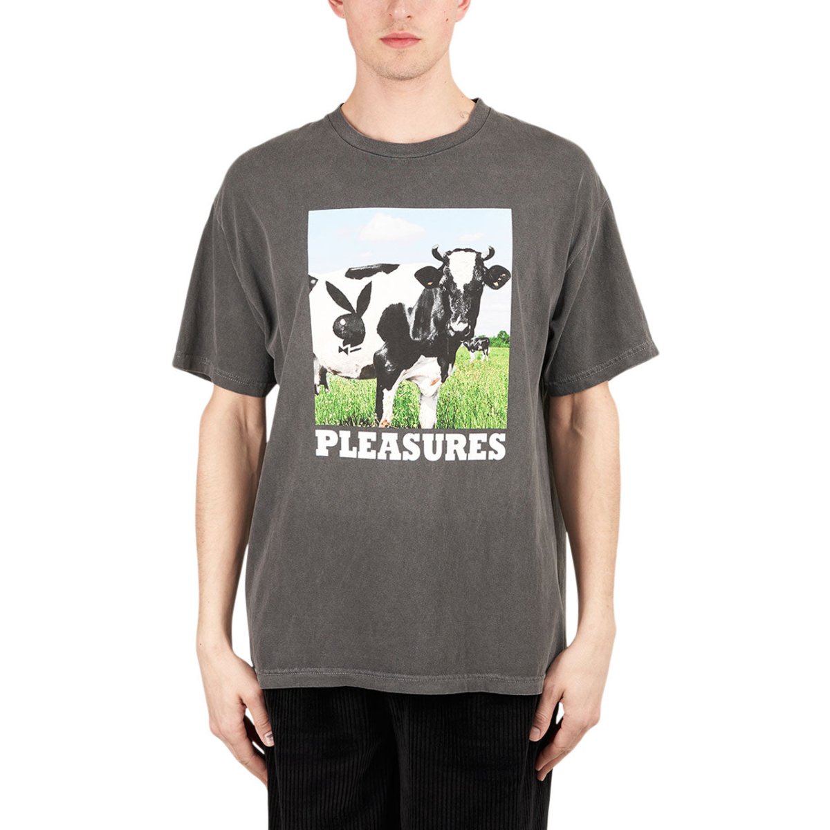 Image of Pleasures x Playboy Moo T-Shirt (Grey)