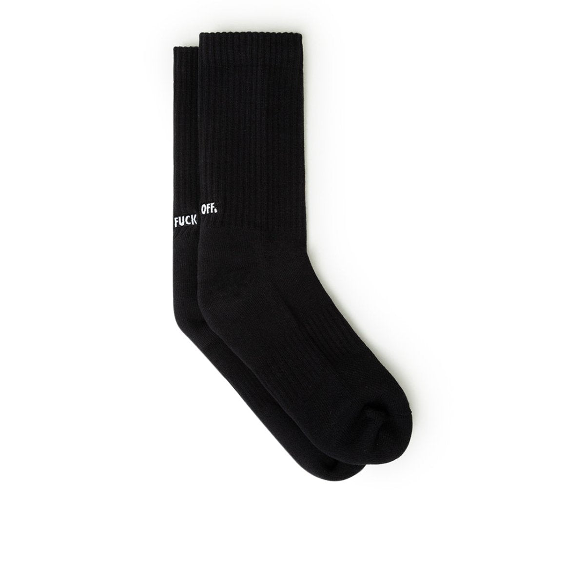 Image of Raised by Wolves Fuck Off Crew Socks (Black)