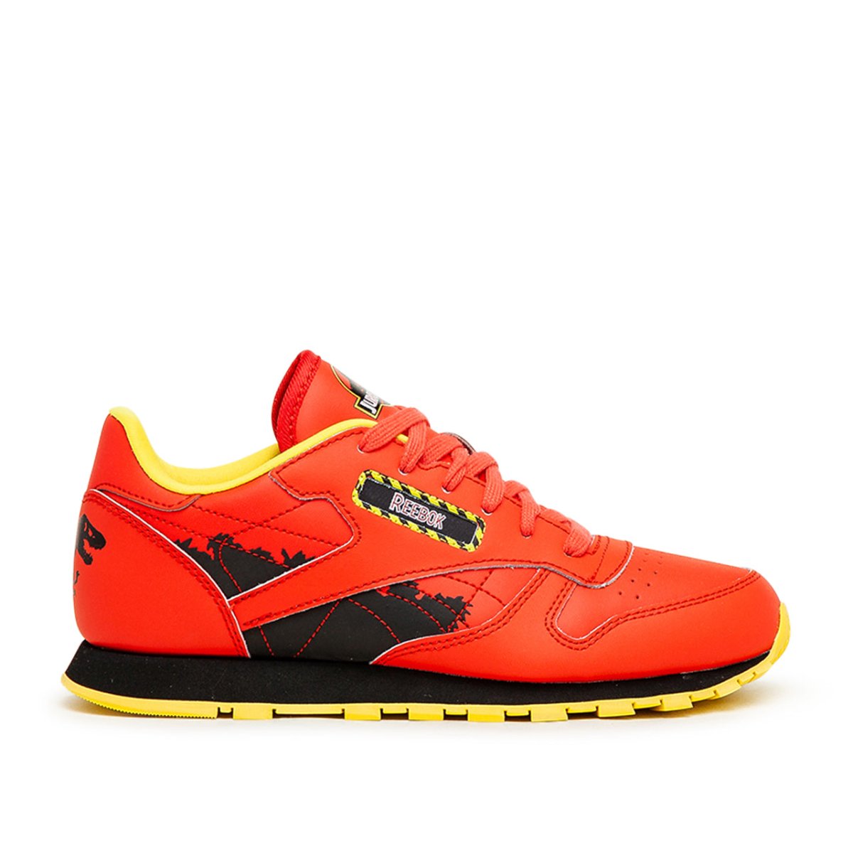 Image of Reebok x Jurassic Park CL Leather (Red / Yellow)