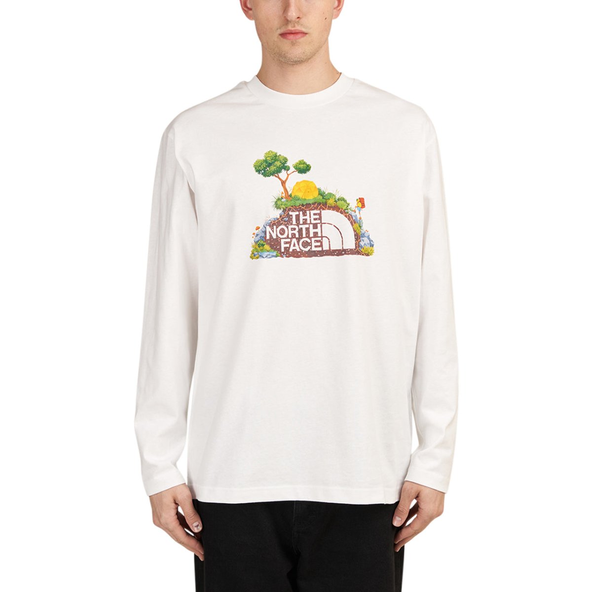 Image of The North Face Heritage LS Graphic Tee (White)