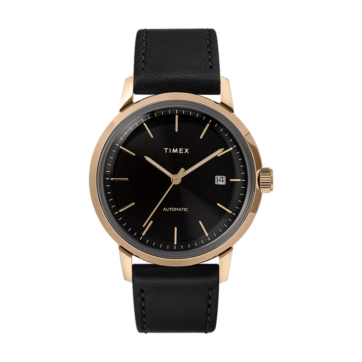 Image of Timex Archive Marlin Automatic 40mm Leather Strap (Black / Gold Tone)