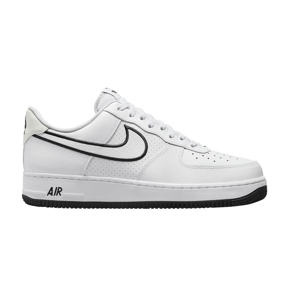 Image of Air Force 1 07 Embroidered Swoosh - White Black (FJ4211-100)
