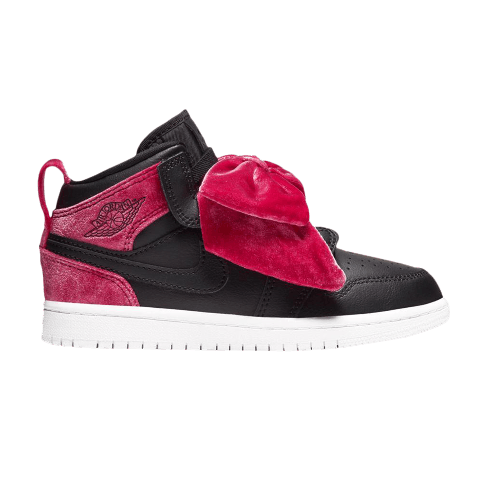 Image of Air Jordan 1 Mid Bow PS Black Noble Red (CK5677-006)