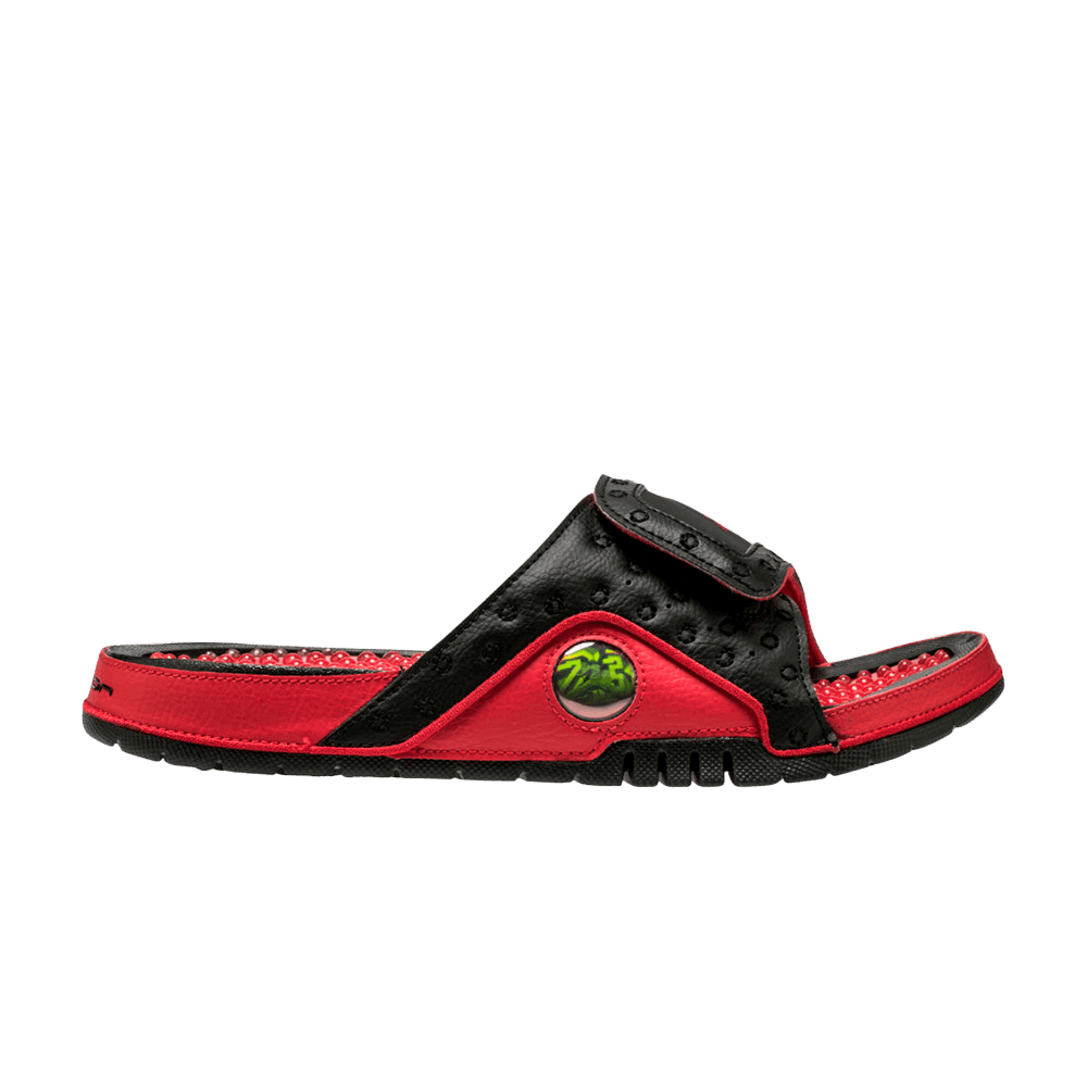 Image of Air Jordan Hydro 13 Slide Black Red (684915-001)