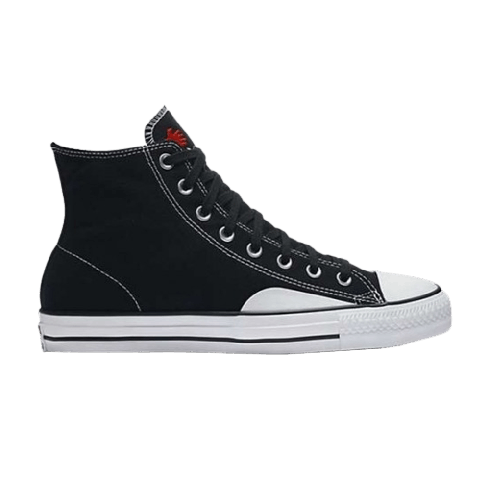 Image of Converse Chocolate Skateboards x Chuck Taylor All Star Pro Hi Black White Red (159378C)