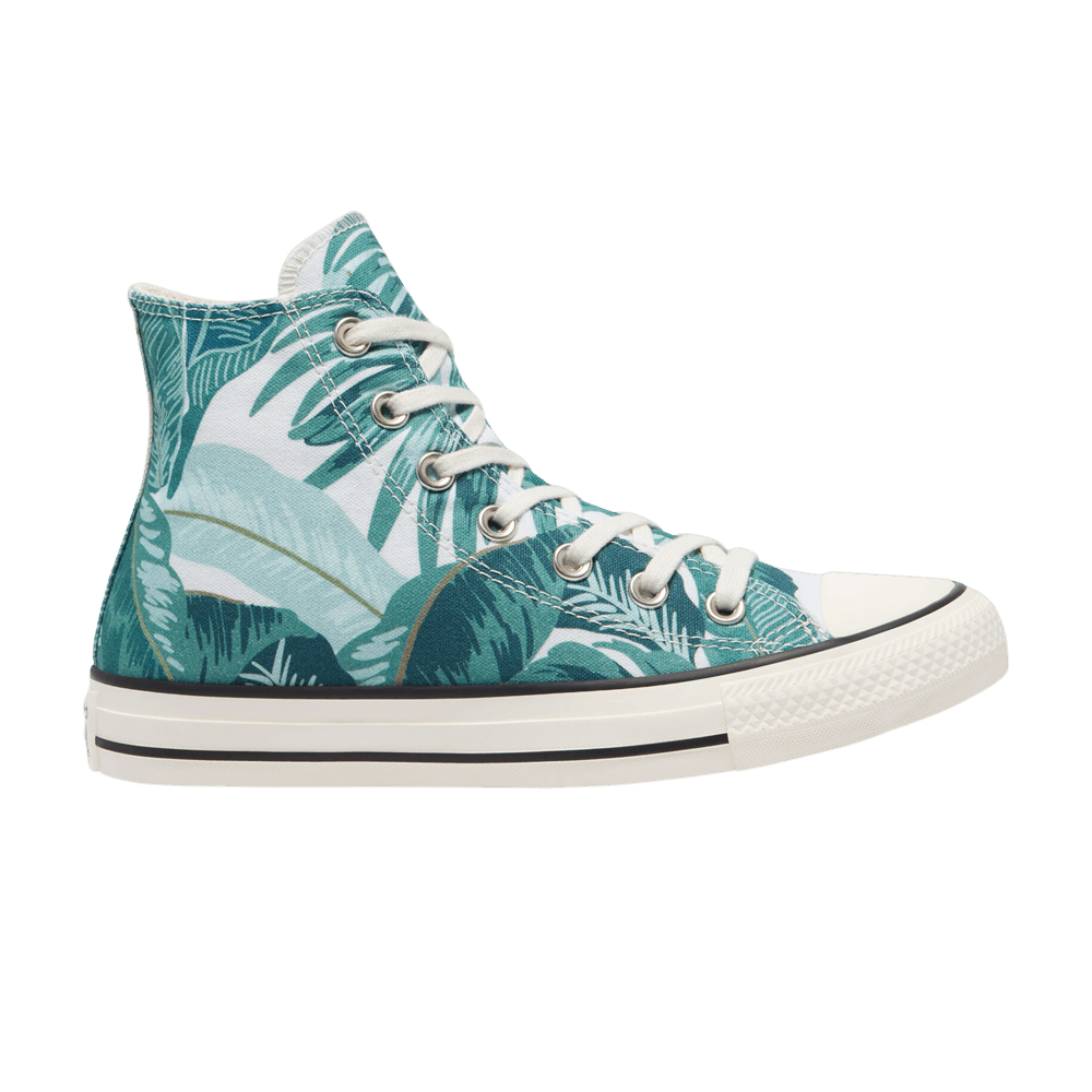 Image of Converse Chuck Taylor All Star High Jungle Scene - Green Floral Print (171078F)