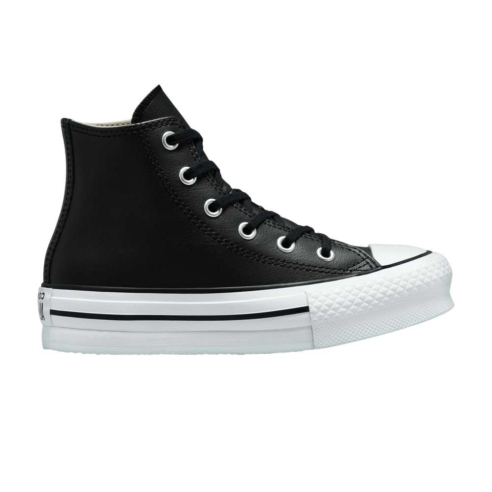 Image of Converse Chuck Taylor All Star Lift Platform Leather High Black Natural Ivory (A01015C)