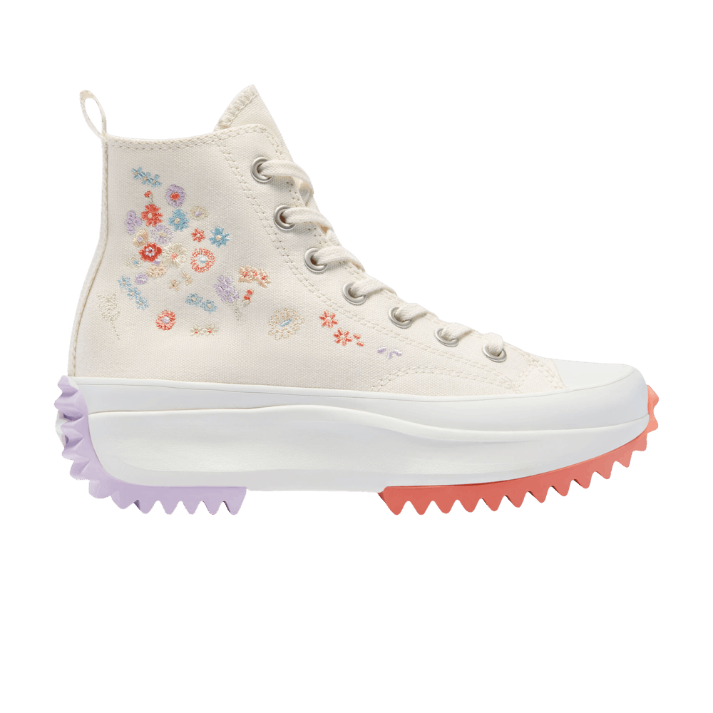 Image of Converse Run Star Hike Platform High Embroidered Floral - Egret (A01583C)