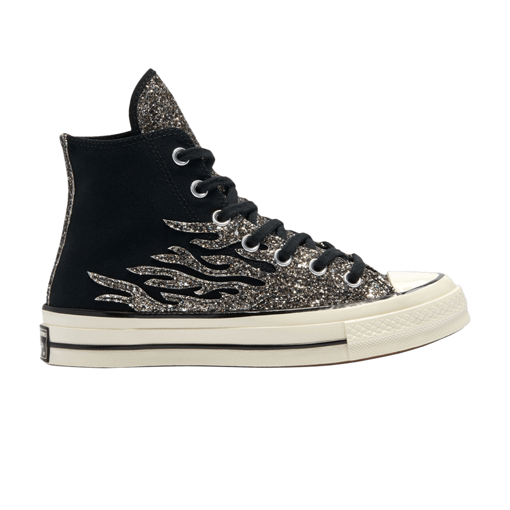 Image of Converse Wmns Chuck 70 High Archival Glitter Flame - Black Egret (569387C)