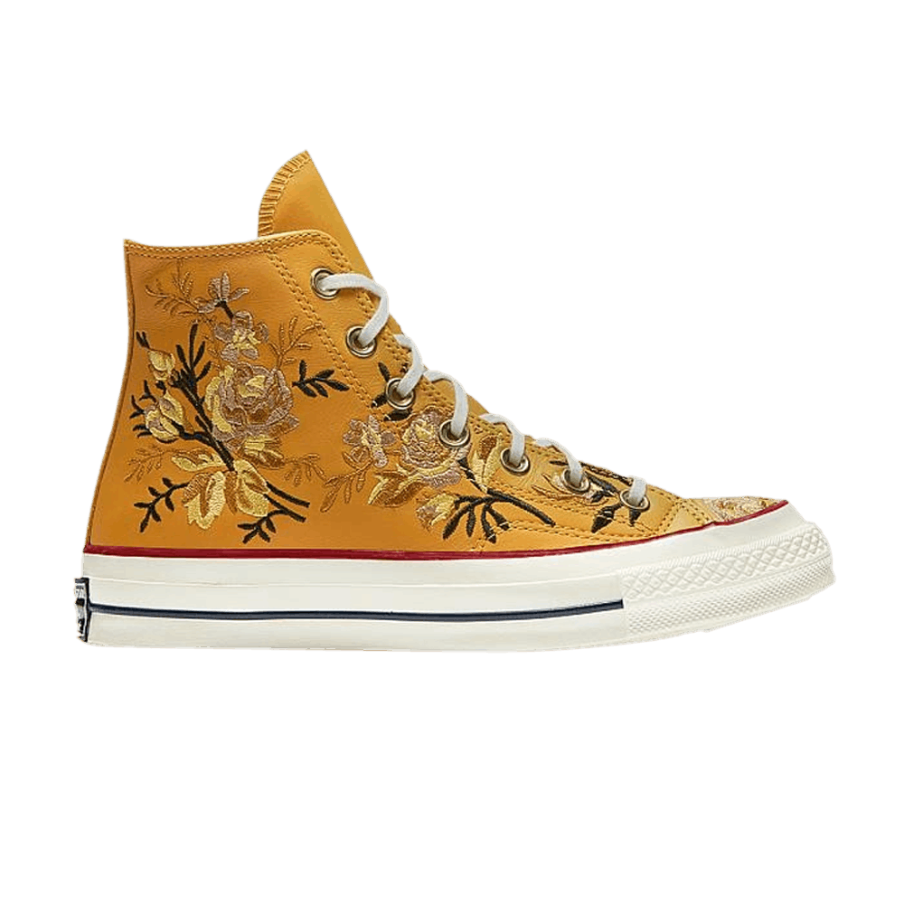 Image of Converse Wmns Chuck 70 High Parkway Floral Embroidery - Turmeric Gold (561651C)