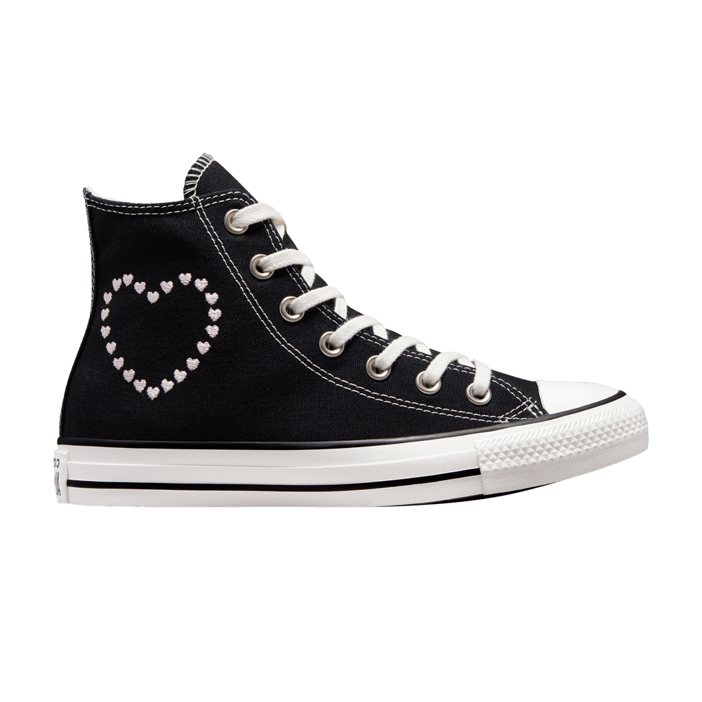 Image of Converse Wmns Chuck Taylor All Star High Embroidered Hearts - Black (A01602F)