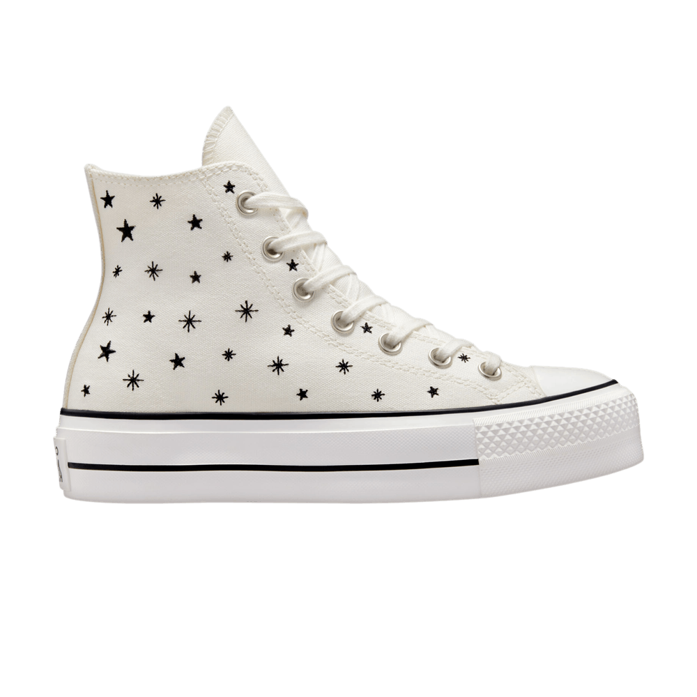 Image of Converse Wmns Chuck Taylor All Star Lift Platform High Embroidered Stars - Egret (A03724C)