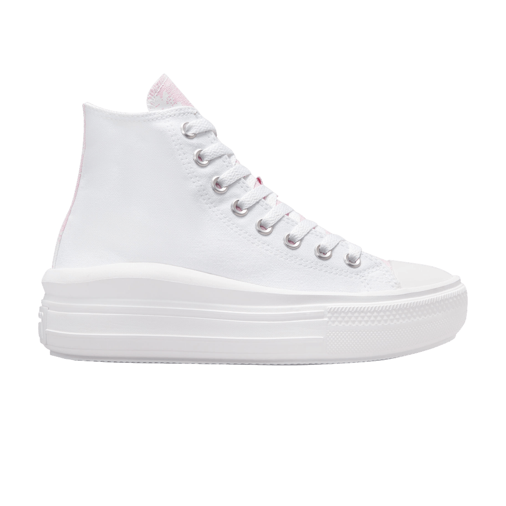 Image of Converse Wmns Chuck Taylor All Star Move High Hybrid Floral - White Pink Foam (571577C)