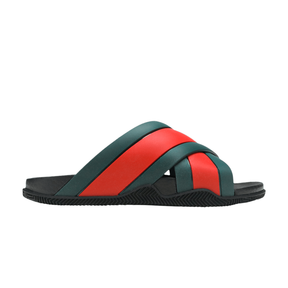 Image of Gucci Rubber Slide Green Red (630326-J8700-8460)