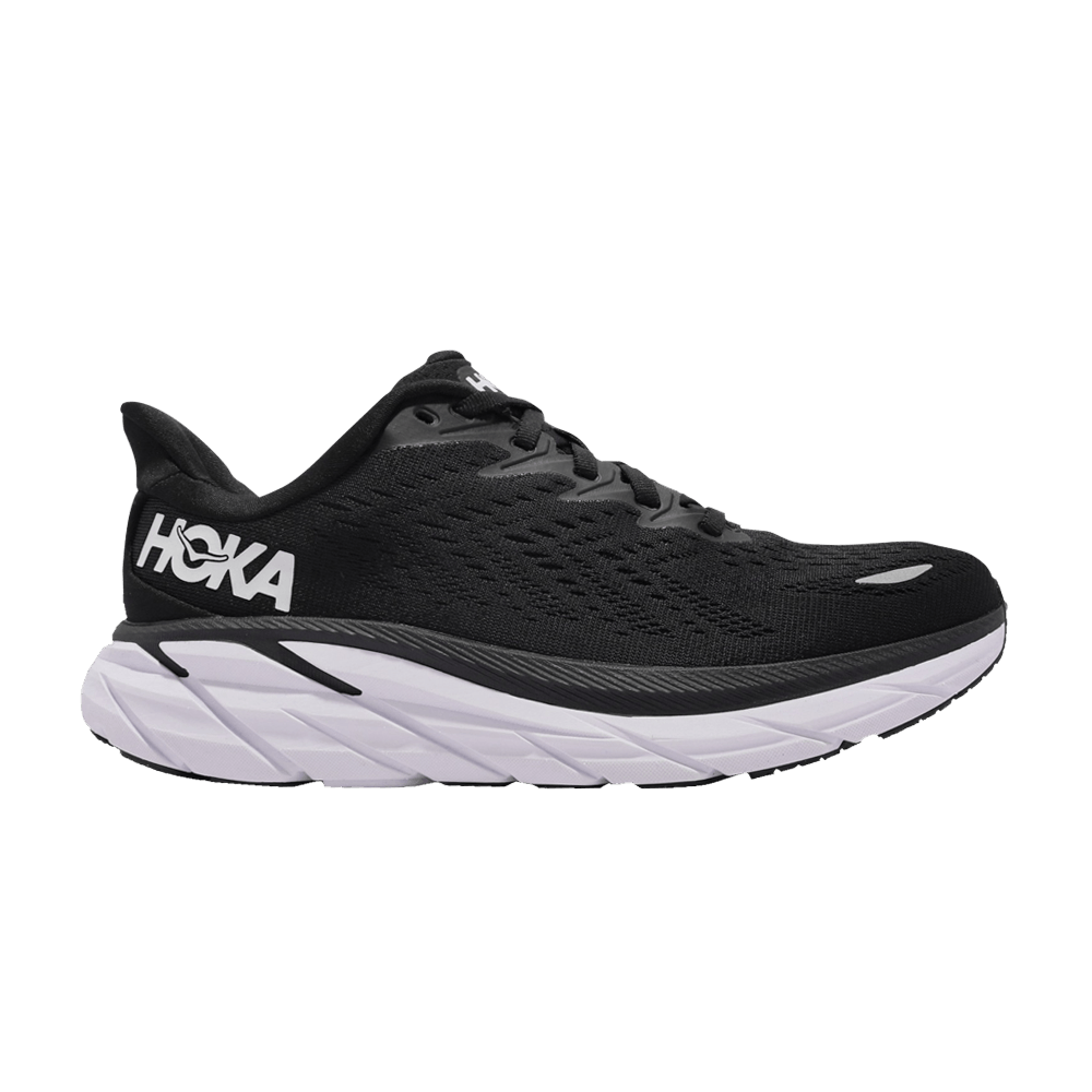 Image of Hoka One One Wmns Clifton 8 Wide Black White (1121375-BWHT)