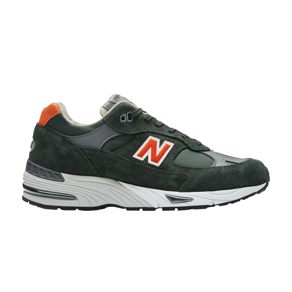 Image of New Balance 991 Made In England Forest Green Orange (M991TNF)