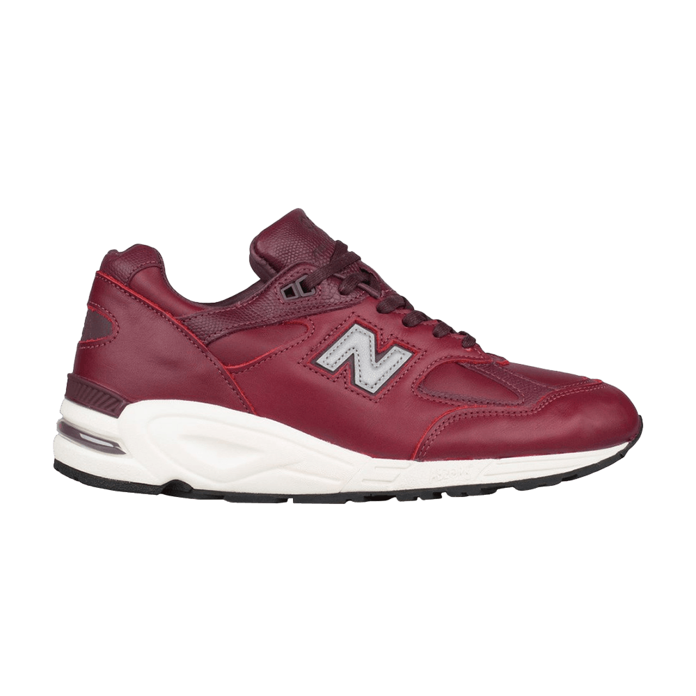 Image of New Balance Horween Leather Copoint x 990v2 Made In USA Burgundy (M990BTA2)