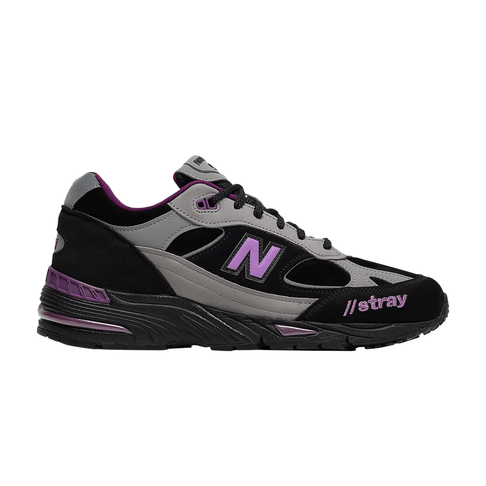 Image of New Balance Stray Rats x Wmns 991 Made In England Black Purple (W991SRP)