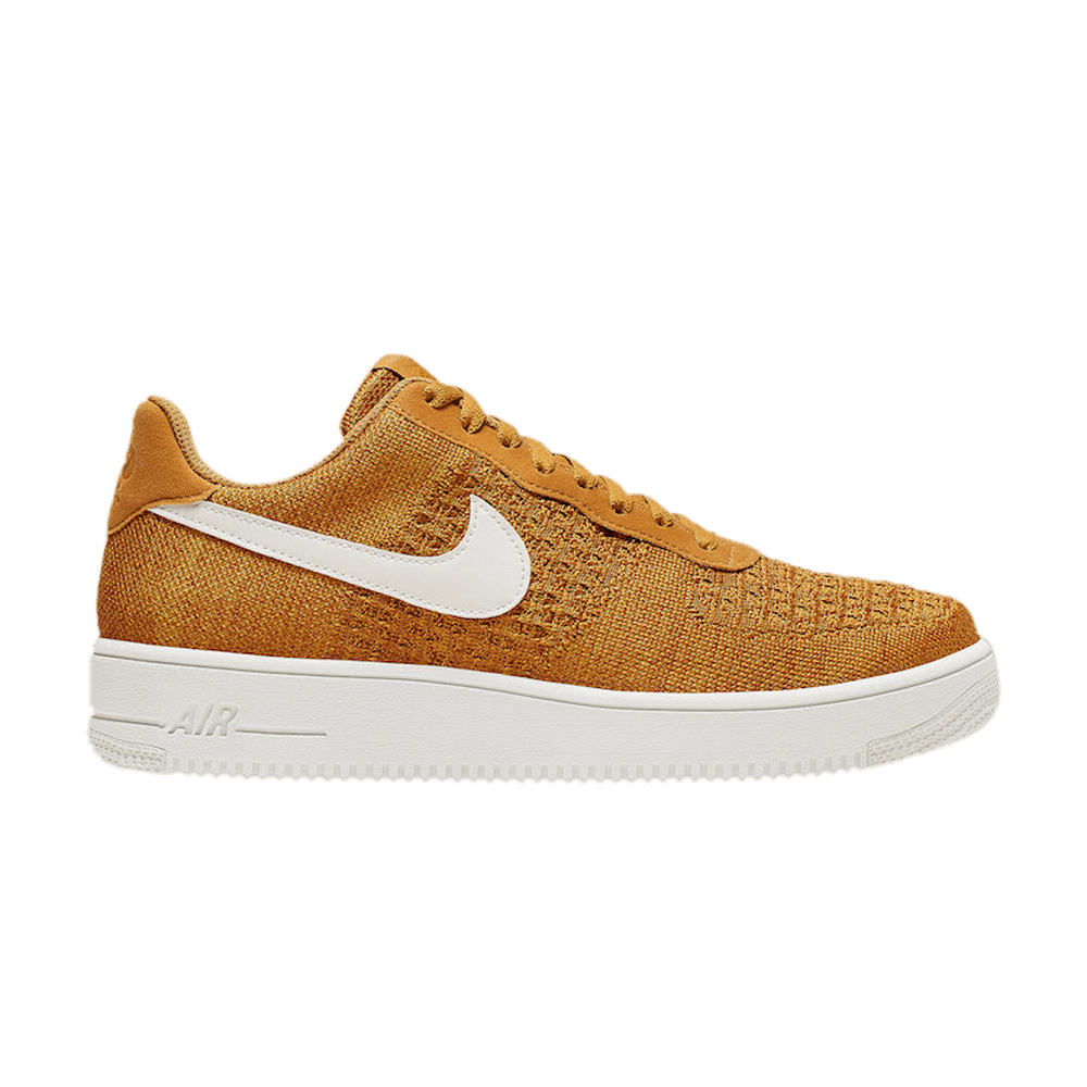 Image of Nike Air Force 1 Flyknit 2.0 Gold Suede (CI0051-700)