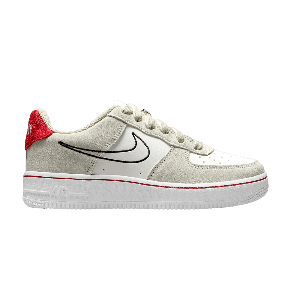 Image of Nike Air Force 1 LV8 S50 GS Light Stone University Red (DB1561-100)