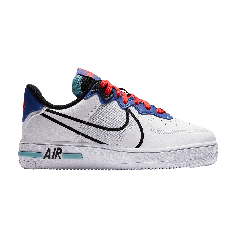 Image of Nike Air Force 1 React GS Astronomy Blue Laser Crimson (CD6960-101)