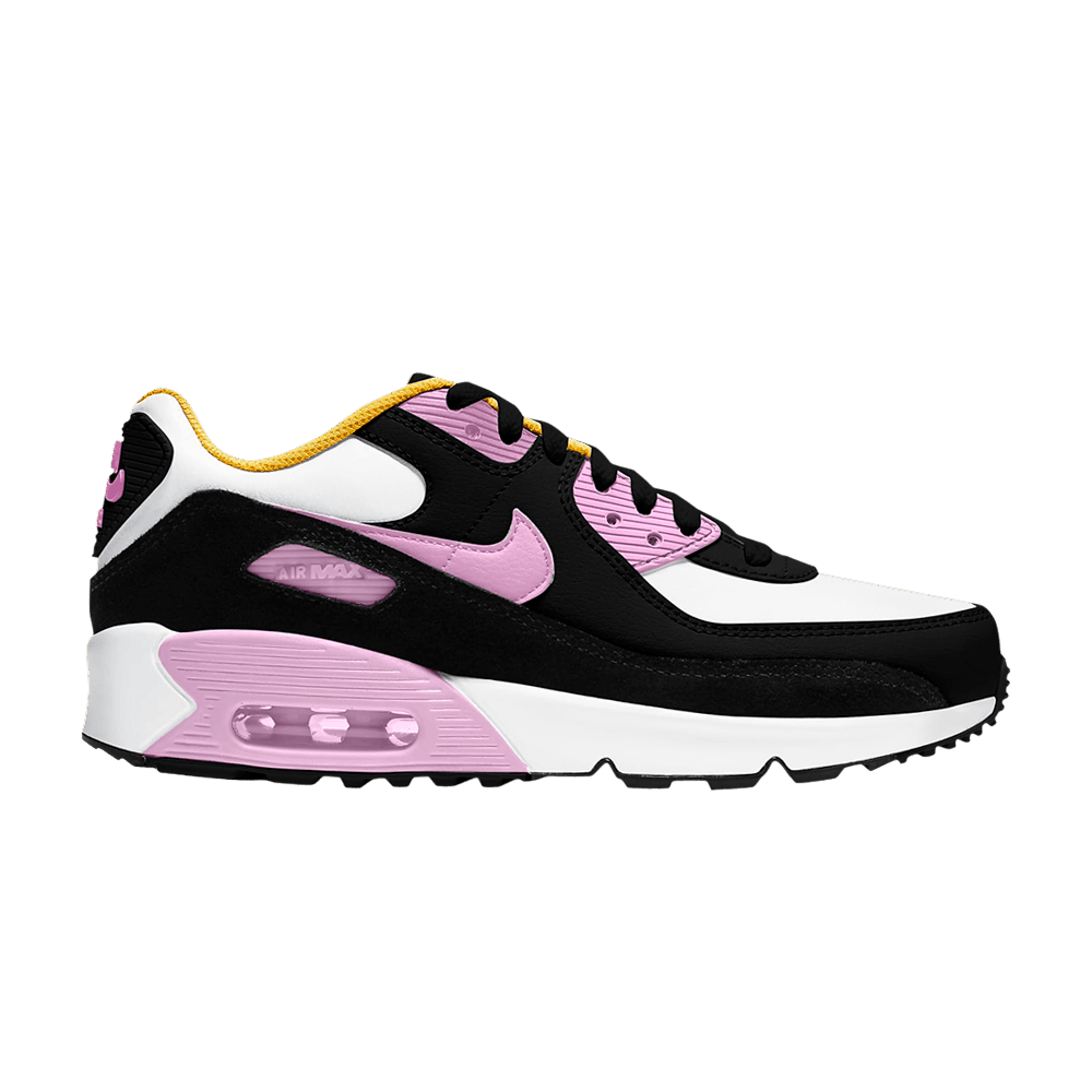 Image of Nike Air Max 90 Leather GS Black Light Arctic Pink (CD6864-007)