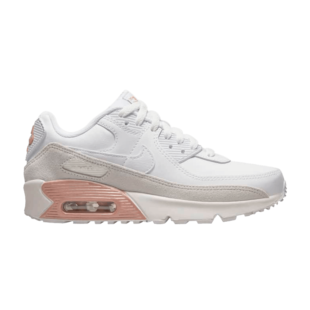 Image of Nike Air Max 90 Leather GS White Metallic Red Bronze (CD6864-117)