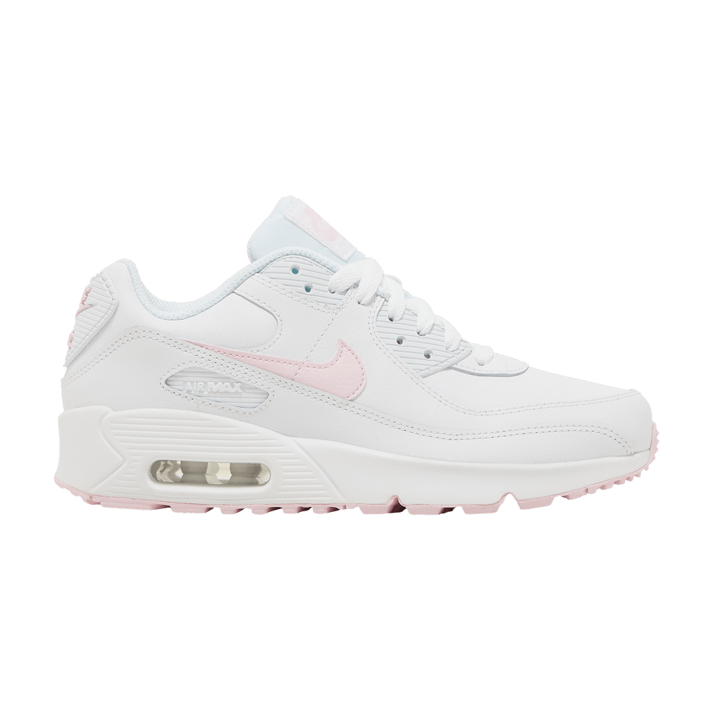 Image of Nike Air Max 90 Leather GS White Pink Foam (CD6864-121)