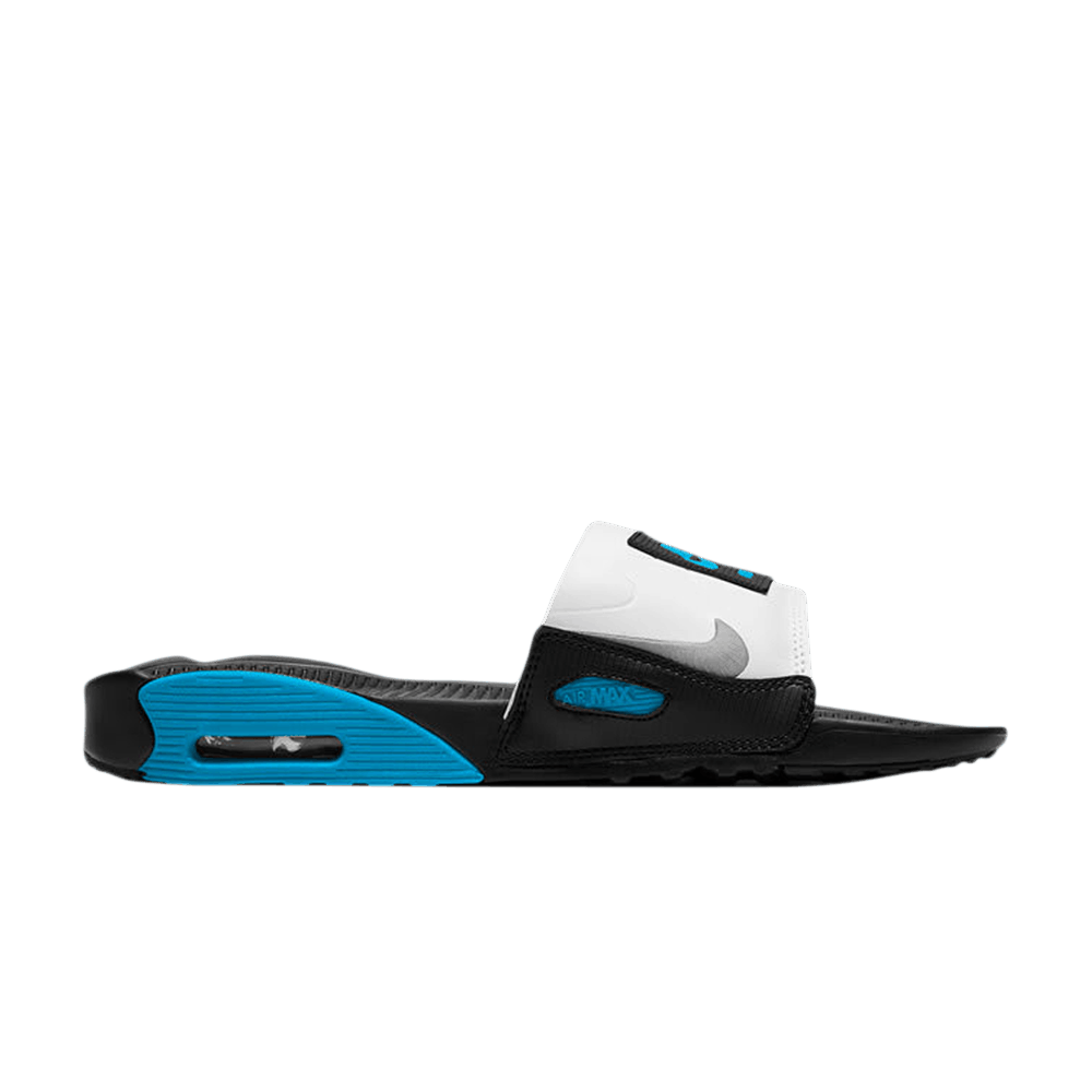 Image of Nike Air Max 90 Slide Black Laser Blue (BQ4635-005)
