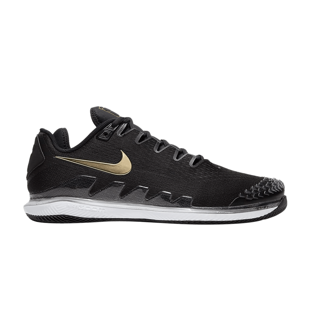 Image of Nike Air Zoom Vapor X Knit Black Metallic Gold (AR0496-003)