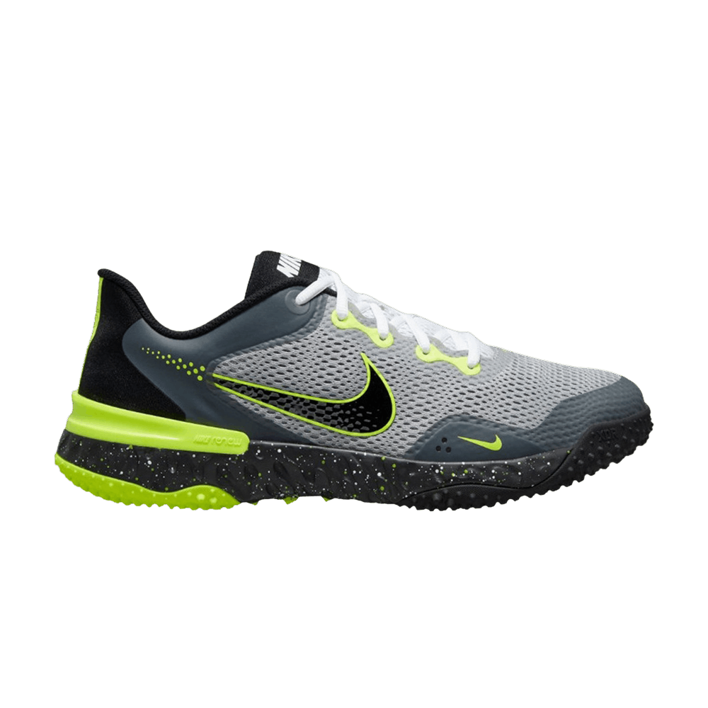 Image of Nike Alpha Huarache Elite 3 Turf Light Smoke Grey Volt (CK0748-023)