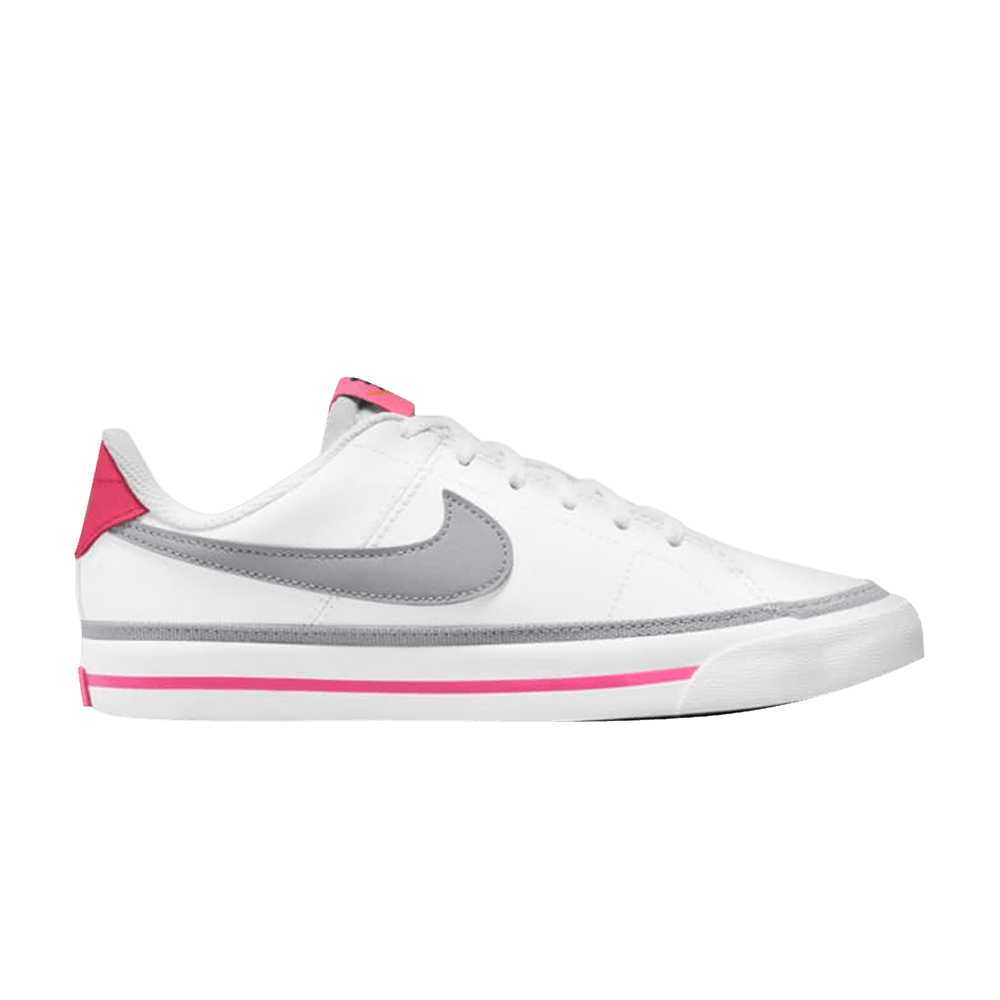 Image of Nike Court Legacy GS White Pink Prime Light Smoke Grey (DA5380-111)