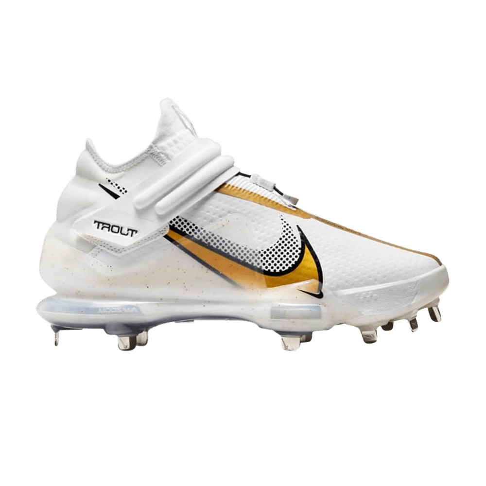 Image of Nike Force Zoom Trout 7 Pro Mid White Metallic Gold (CI3134-106)
