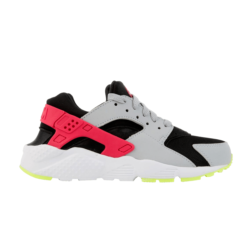 Image of Nike Huarache Run GS Black Rush Pink Grey (654275-038)