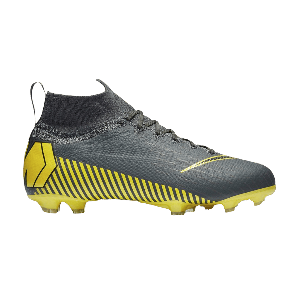 Image of Nike Mercurial Superfly 6 Elite FG GS Grey Opti Yellow (AH7340-070)