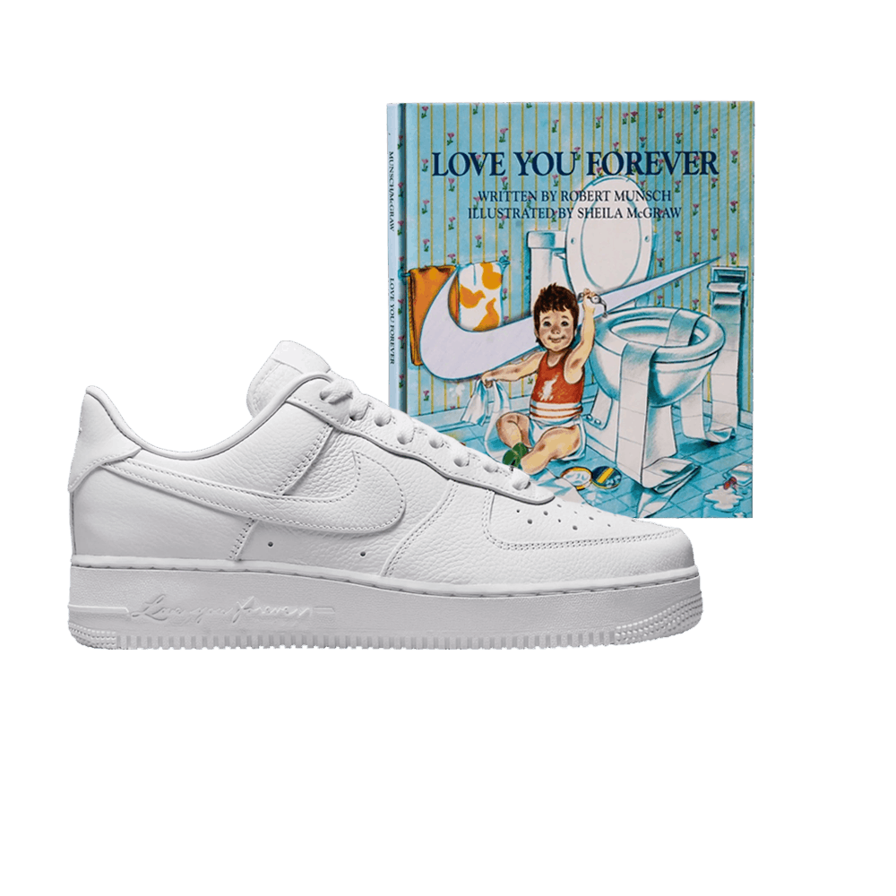 Image of Nike NOCTA x Air Force 1 Low Certified Lover Boy With Love You Forever Book (CZ8065-100-LYF-BOOK)