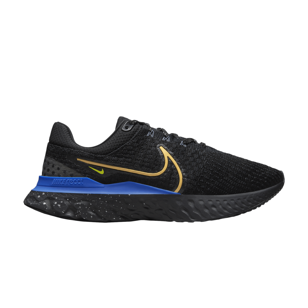 Image of Nike React Infinity Run Flyknit 3 Black Citron Royal (DZ4845-001)