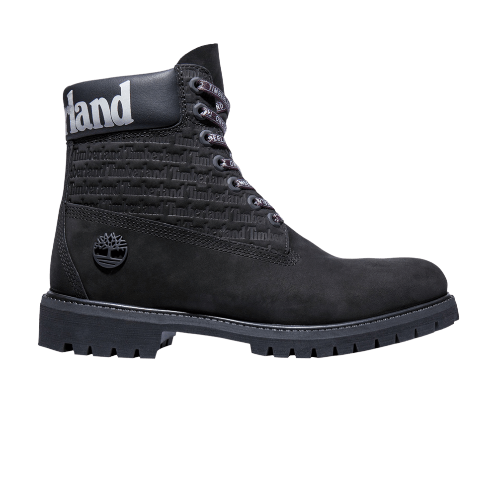 Image of Timberland 6 Inch Premium Boot All Over Logo - Black (TB0A1TUW)
