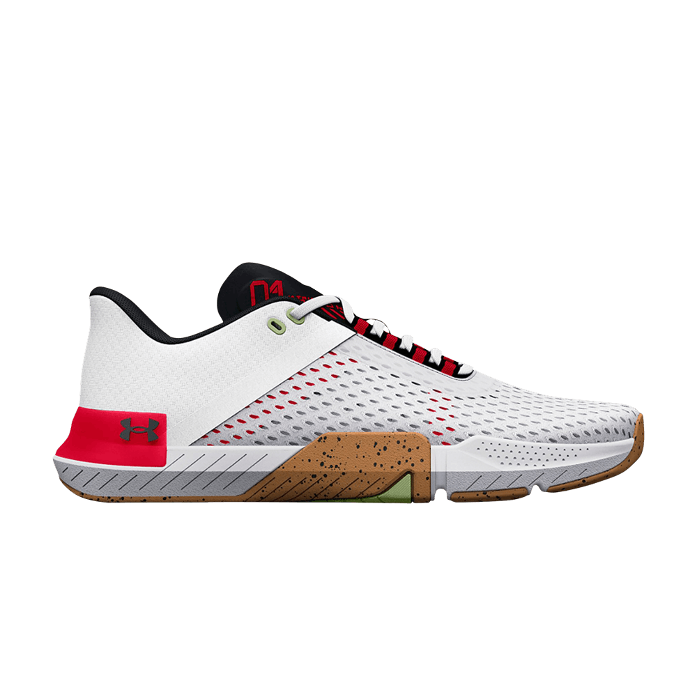 Image of Under Armour TriBase Reign 4 White Radio Red (3025052-107)