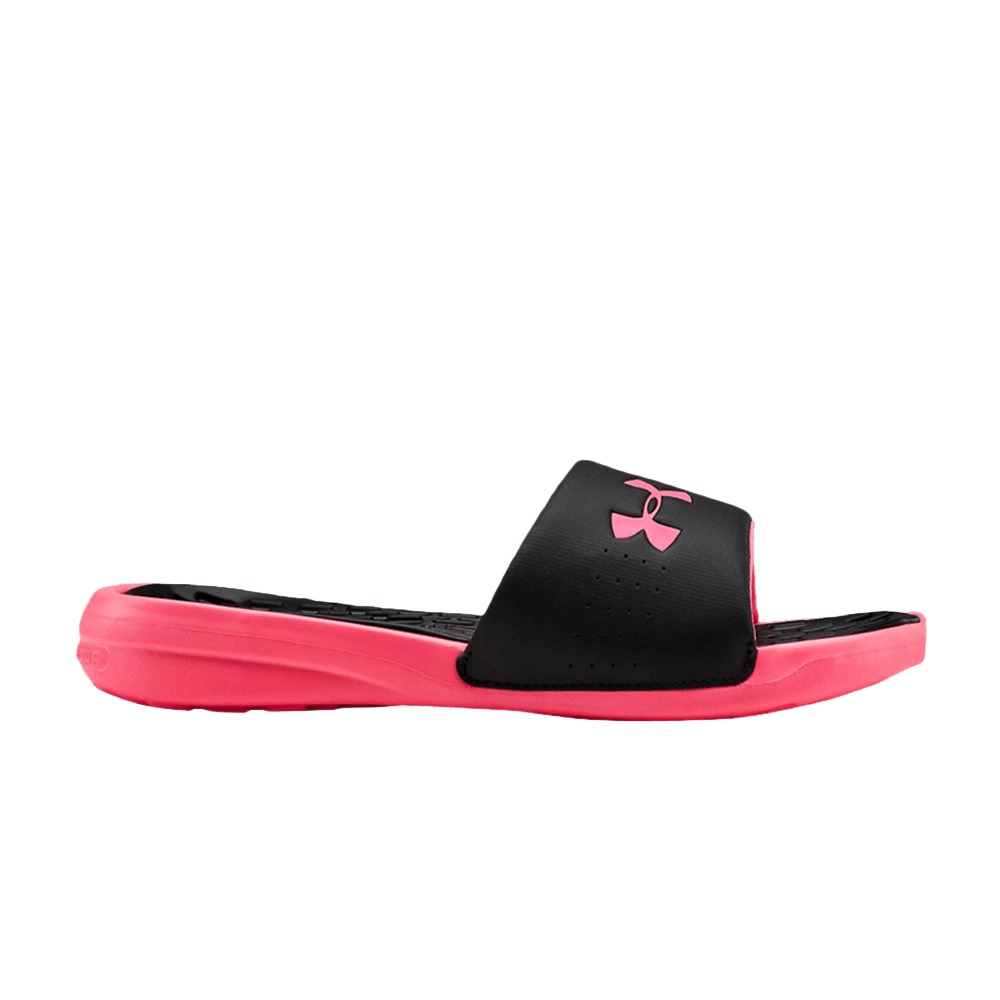 Image of Under Armour Wmns Playmaker Fixed Strap Slide Black Pink (3000063-001)