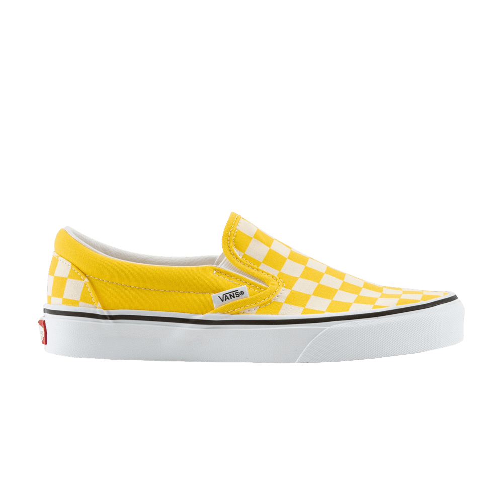 Image of Vans Classic Slip-On Checkerboard - Cyber Yellow (VN0A33TB42Z)